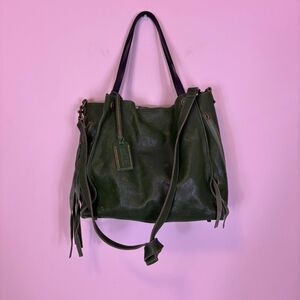 Old Trend Green Leather Large Satchel Purse